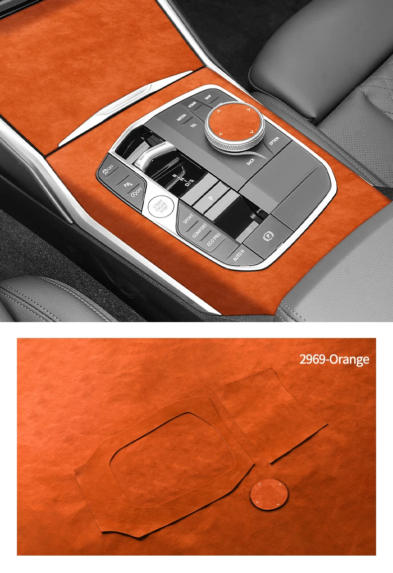Für BMW 3er G20 G21 G28 Mittelkonsolen-Panel und Knopfabdeckung, Zierrahmen-Aufkleber, hergestellt aus Alcantara, Auto-Innenraum, individuelles Zubehör – Detail 11