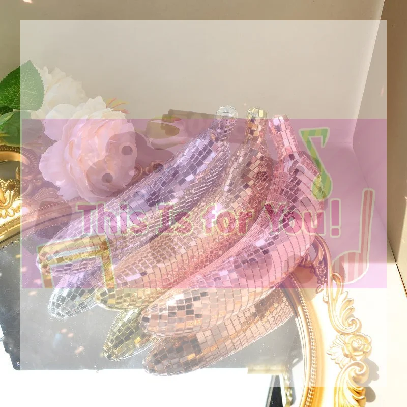【MA】Unique Miniature Size Fake Fruit Ornament Fruit Shape Exquisite Disco Ball Decor Banana Shape Statue Home Decor