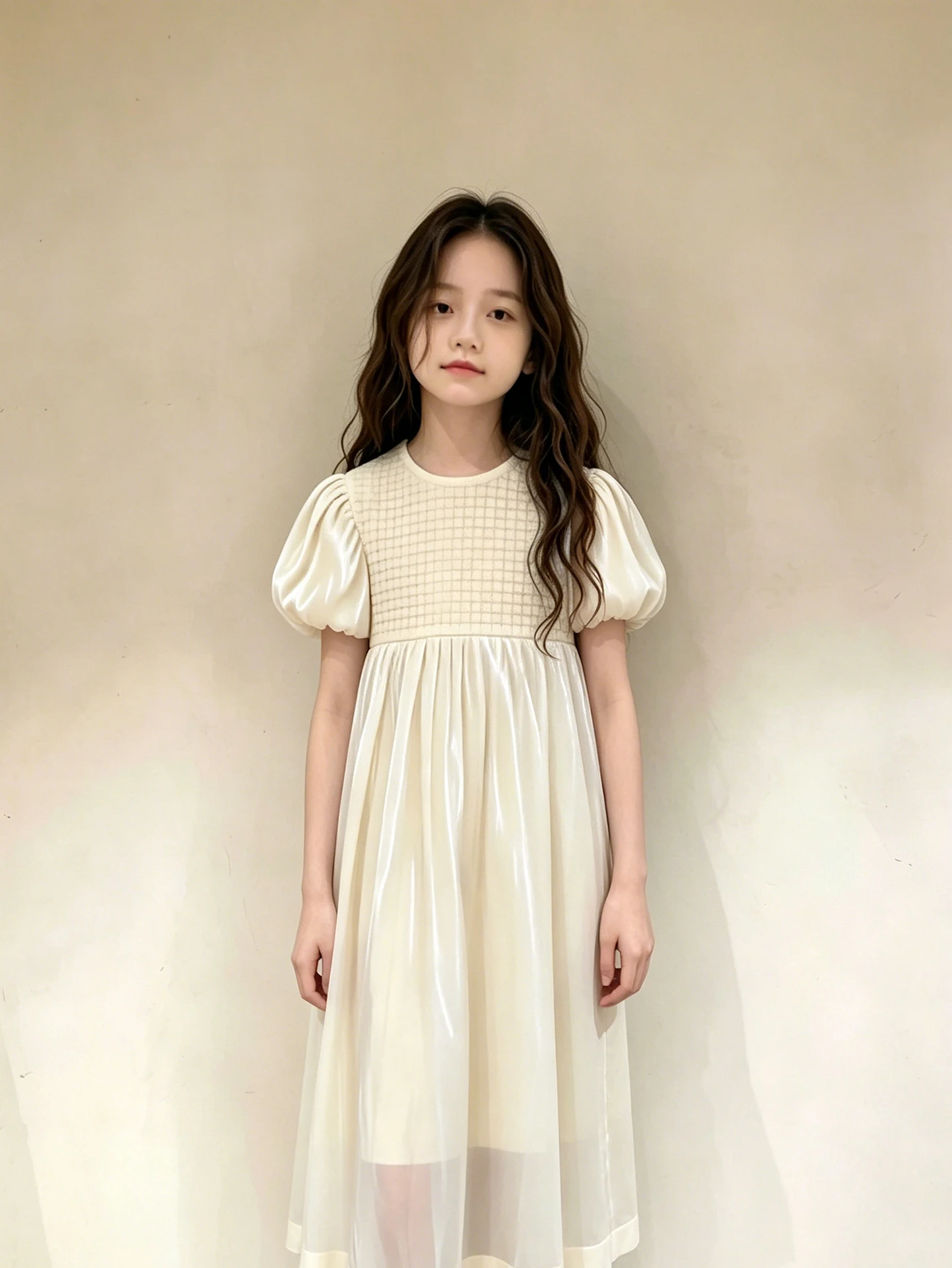 

Princess Dress for Girls Fashionable Bubble Sleeve Long Skirt Spring Summer Children's Clothing Soft Medium French Style Dress