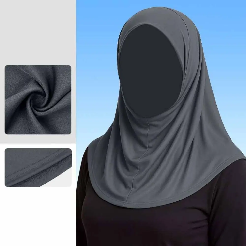 

Fashion Elegant Headband Hat Solid Color Simple Ramadan Hijab Soft Full Cover Islamic Headscarf Ladies Hair Cover