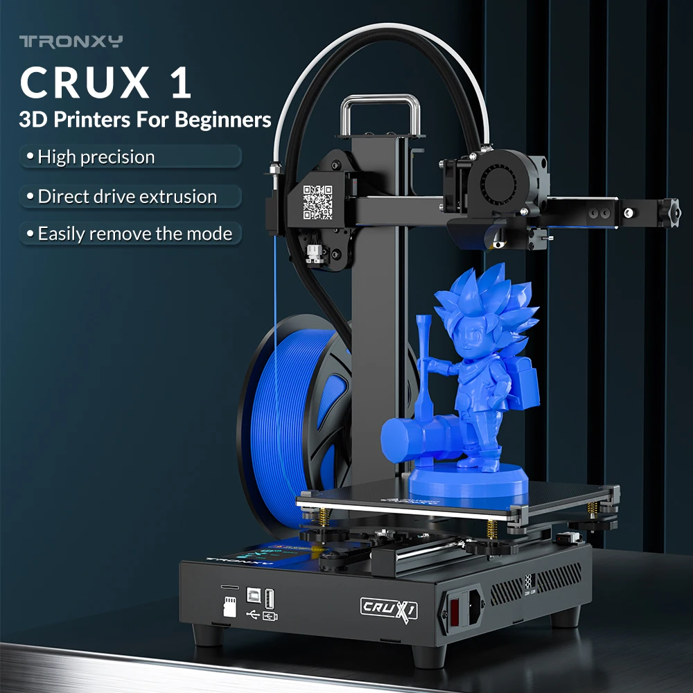 Imagem -02 - Tronxy Crux Mini Impressora 3d Fdm Duplo Trilho de Guia de Metal Extrusora Direta Continuação Impressão Retomar Kit de Impressão 3d 180*180*180 mm