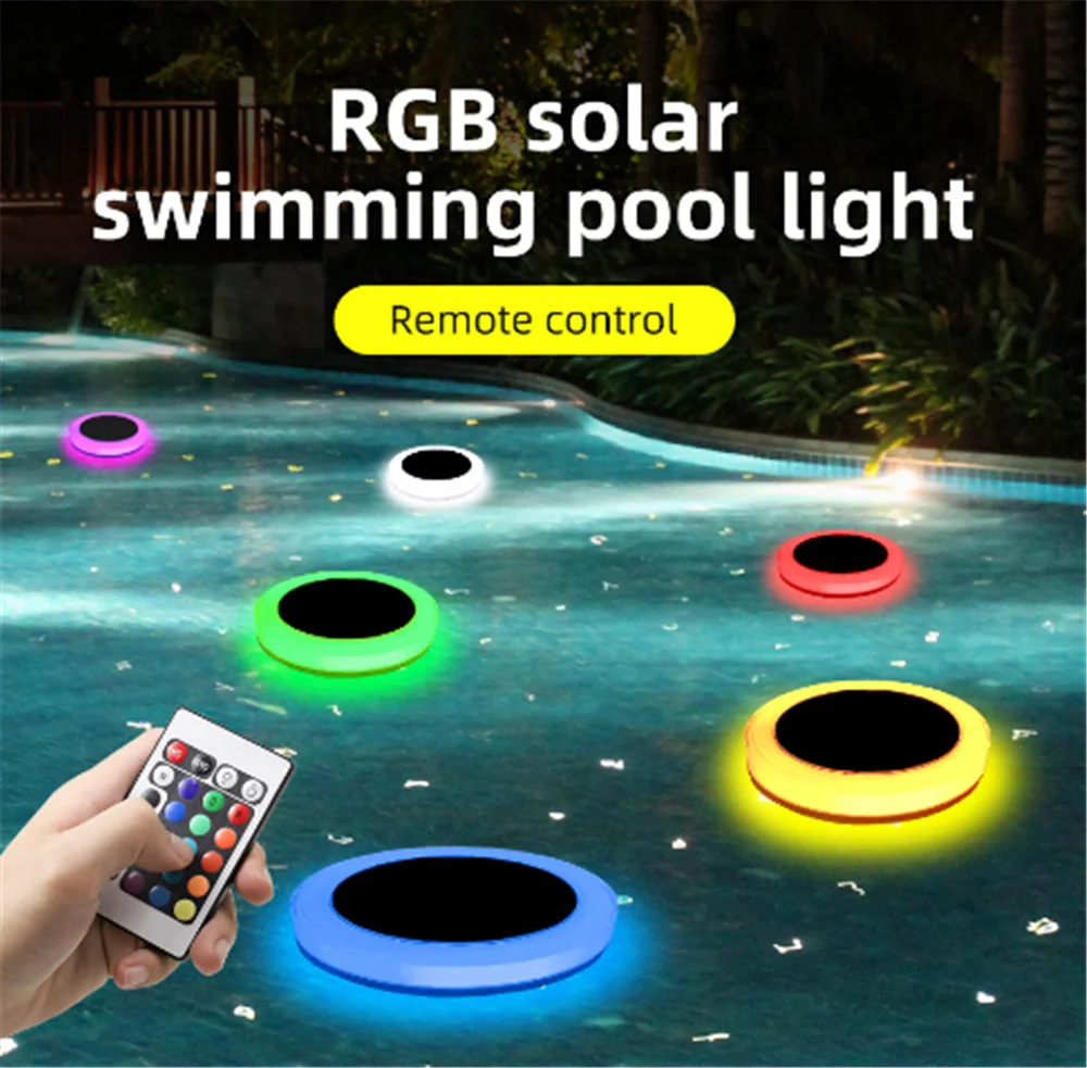 

RGB Submersible Lamp Boat Solar Garden Outdoor LED Pool Lights Floating Light Bulb With RGB Remote Control Or APP Control
