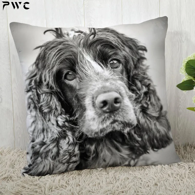 Serie di stampa Cocker Spaniel Divano Fodera per cuscino creativa Federa semplice Decorazione per la casa Auto per feste