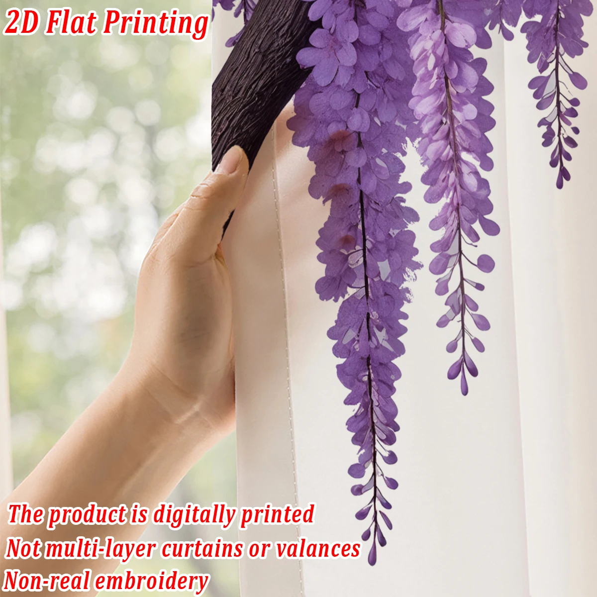 ستارة شفافة بطباعة مسطحة من الوستارية، قماش خفيف، لغرفة المعيشة وغرفة النوم وديكور المنزل والنافذة