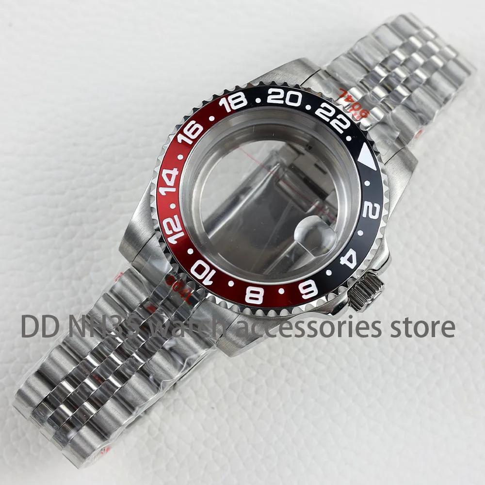 Dive NH35 Case 40mm Stainless Steel Sapphire Glass Fit NH35 NH36 movement 28.5mm Dial GMT Sub Yacht Watch Case Jubilee Bracelet