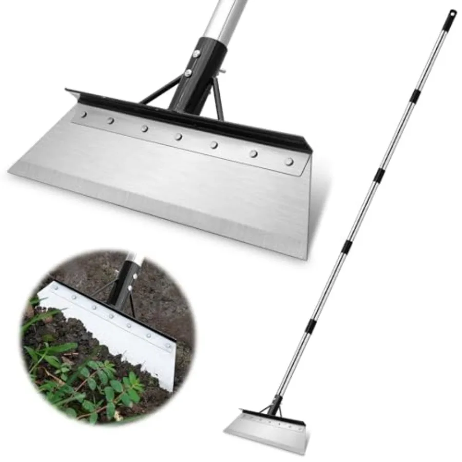 38-cm Heavy-Duty Multi-Purpose Cleaning Shovel, Flat-Head Gardening Shovel with a 70-inch Adjustable Handle—an Outdoor Tool Sui