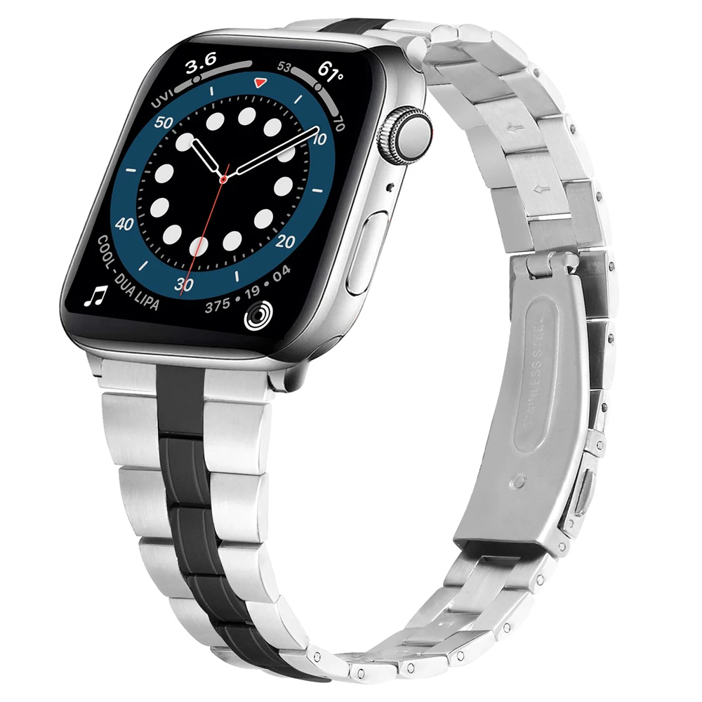 

Slim Stainless Steel straps for apple watch 6 SE 44mm 40mm band series 5 4 strap for iwatch strap 3 42mm 38mm bracelet women men