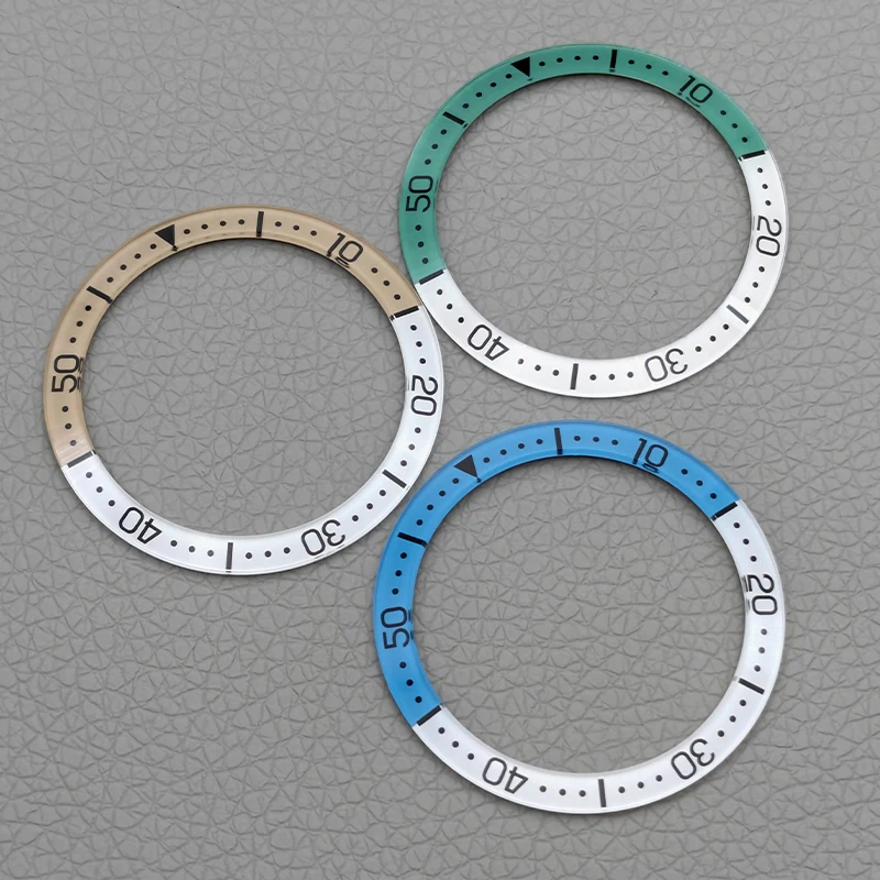 38mmx30.6mm Curved Glass Watch Bezel Insert Ring for GMT SKX007 SKX009 SUB Sea Horse Case NH36 NH35 Refit Parts - Watch Bezel