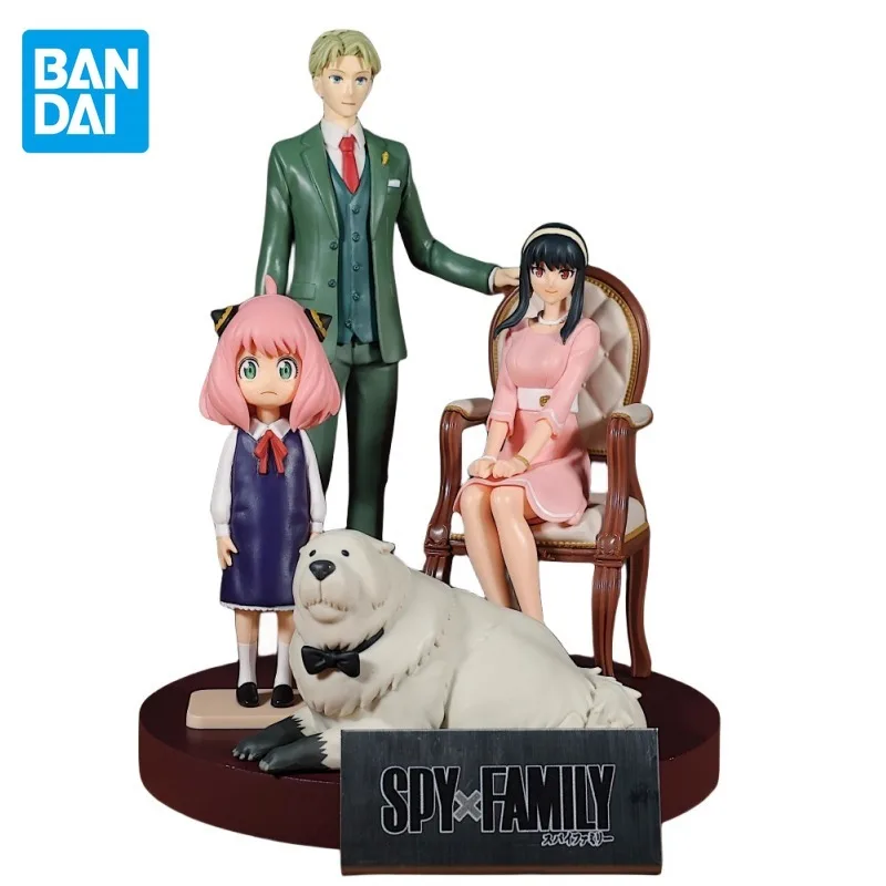 SPY FAMILY Bandai Original Anime Figure Forger’s Whole Family Kids Toys Christmas Gift Birthday Doll Collectible Home Ornaments