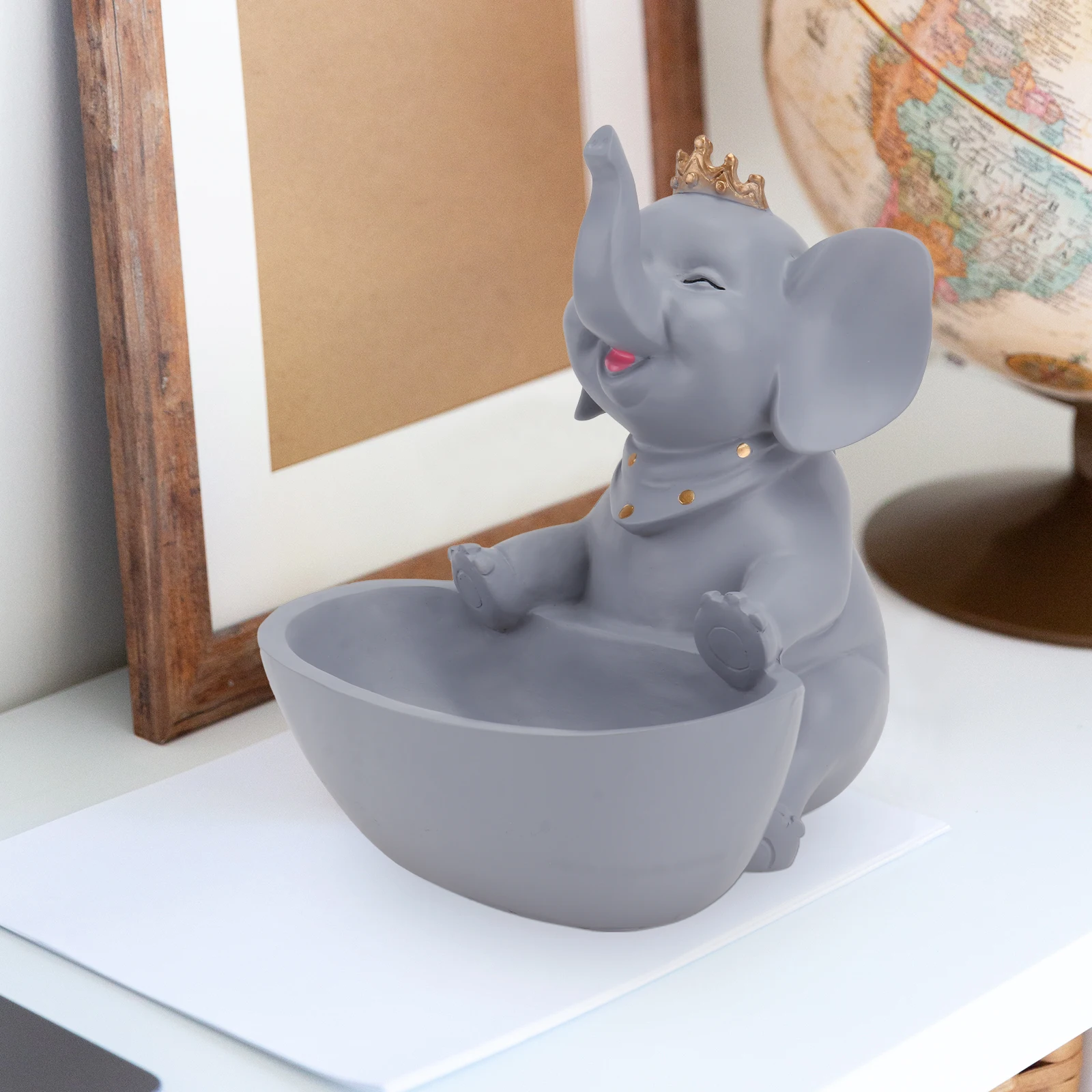 

1pc Creative Resin Animal Shaped Key Storage Box Desktop Home Decoration Organizer For Candy Keys Wedding Gift Home
