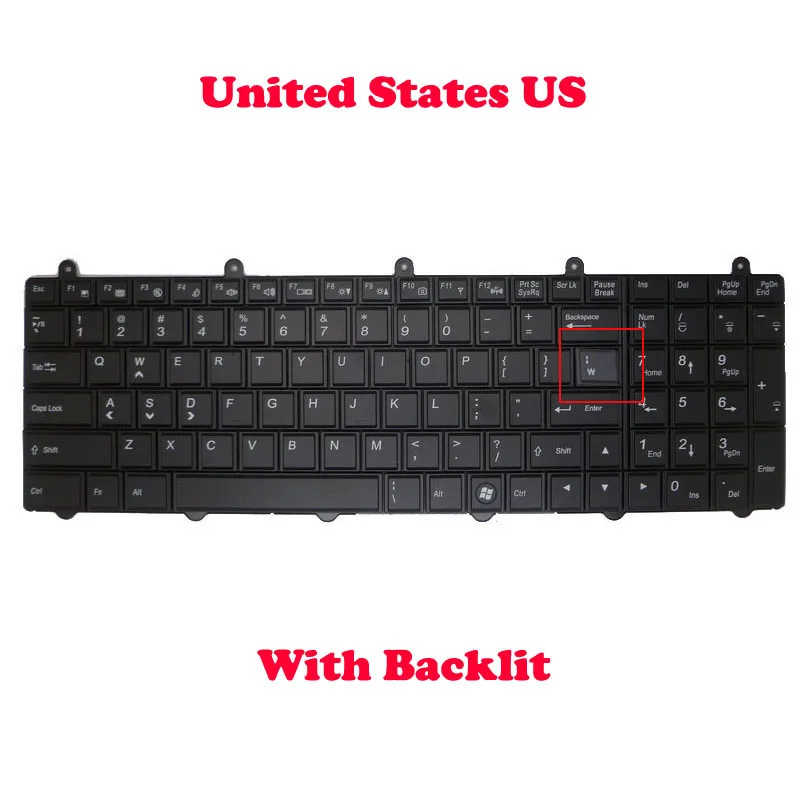 

Backlit US GR IT SP JP PO NE Keyboard For AVADirect P150SM P150SM-A P157SM P157SM-A P570WM P170SM-A P177SM P177SM-A Black New