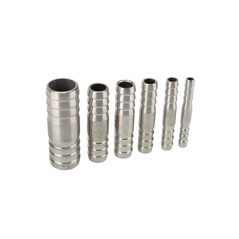 6mm 8mm 10mm 12mm 13mm 14mm 15mm 16mm 17mm 18mm 19mm 20mm Hose Barb Straight Two Way 304 Stainless Steel Pipe Fitting Connector