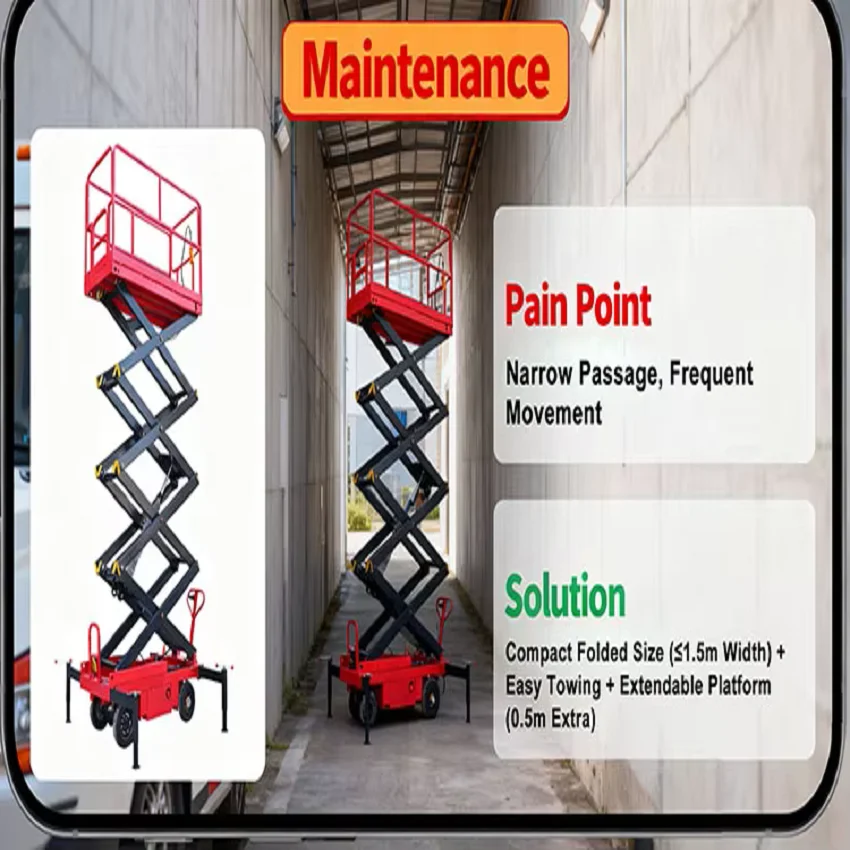 Customized New CE 4-20m Traction Skylift Mobile Scaffolding 80-1000kg Scissor Lift Hand Push Electric Aerial Work Platform Steel