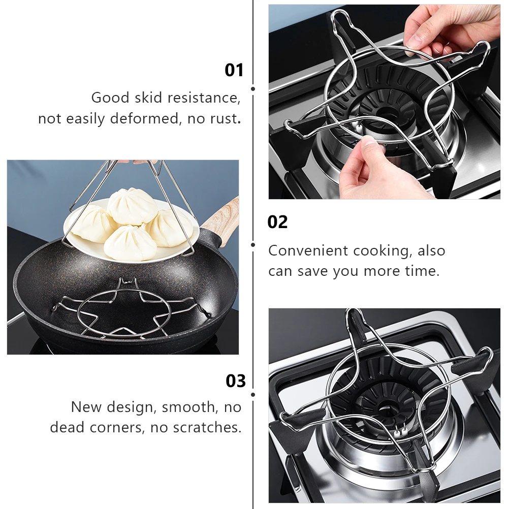 

2 Pcs Milk Stainless Steel Pot Brackets Coffee Gas Cooker Holder Anti-s Racks