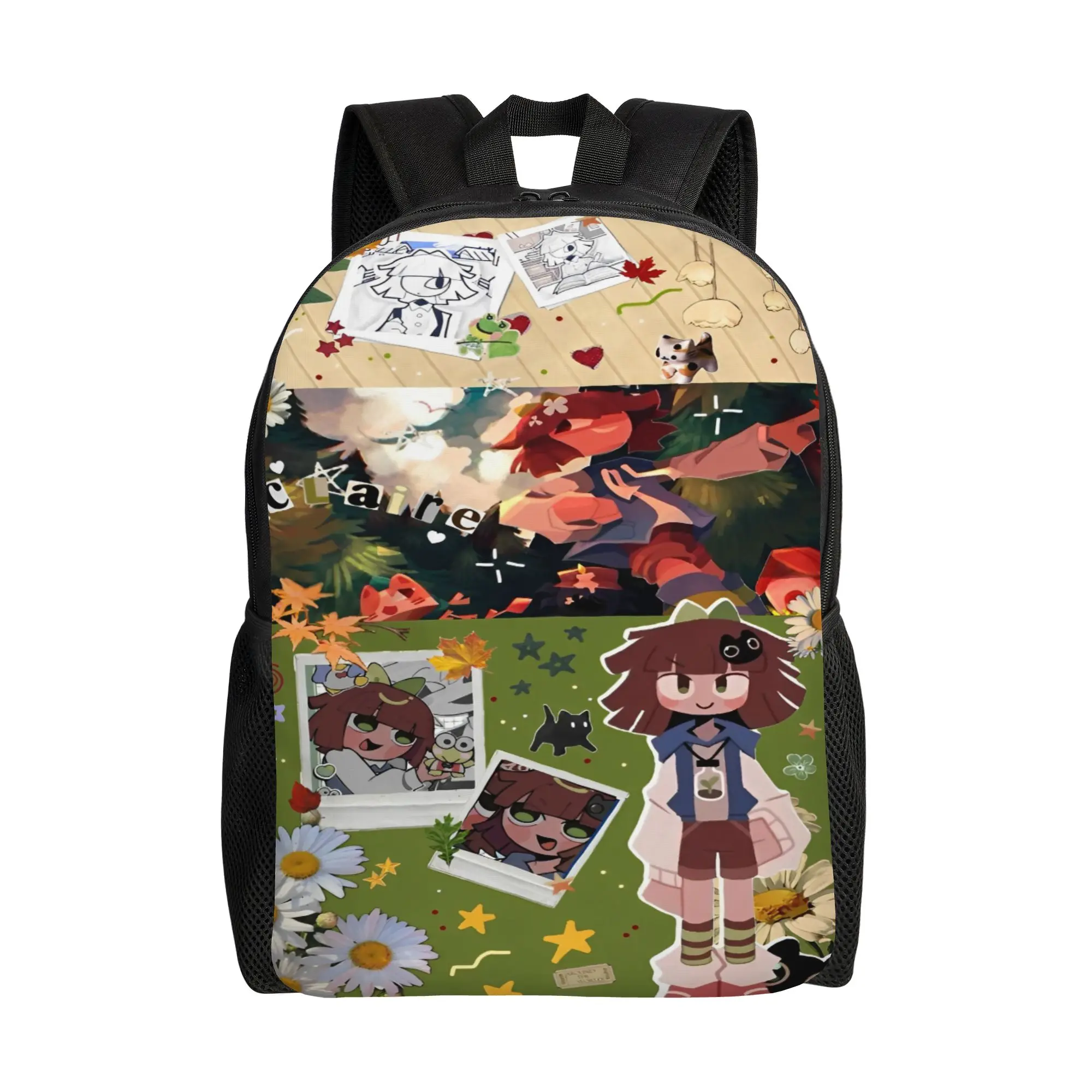 

Claire Miss Circle Cartoon Backpack Durable High School Work Fundamental Paper Education Daypack for Men Women Canvas Bags