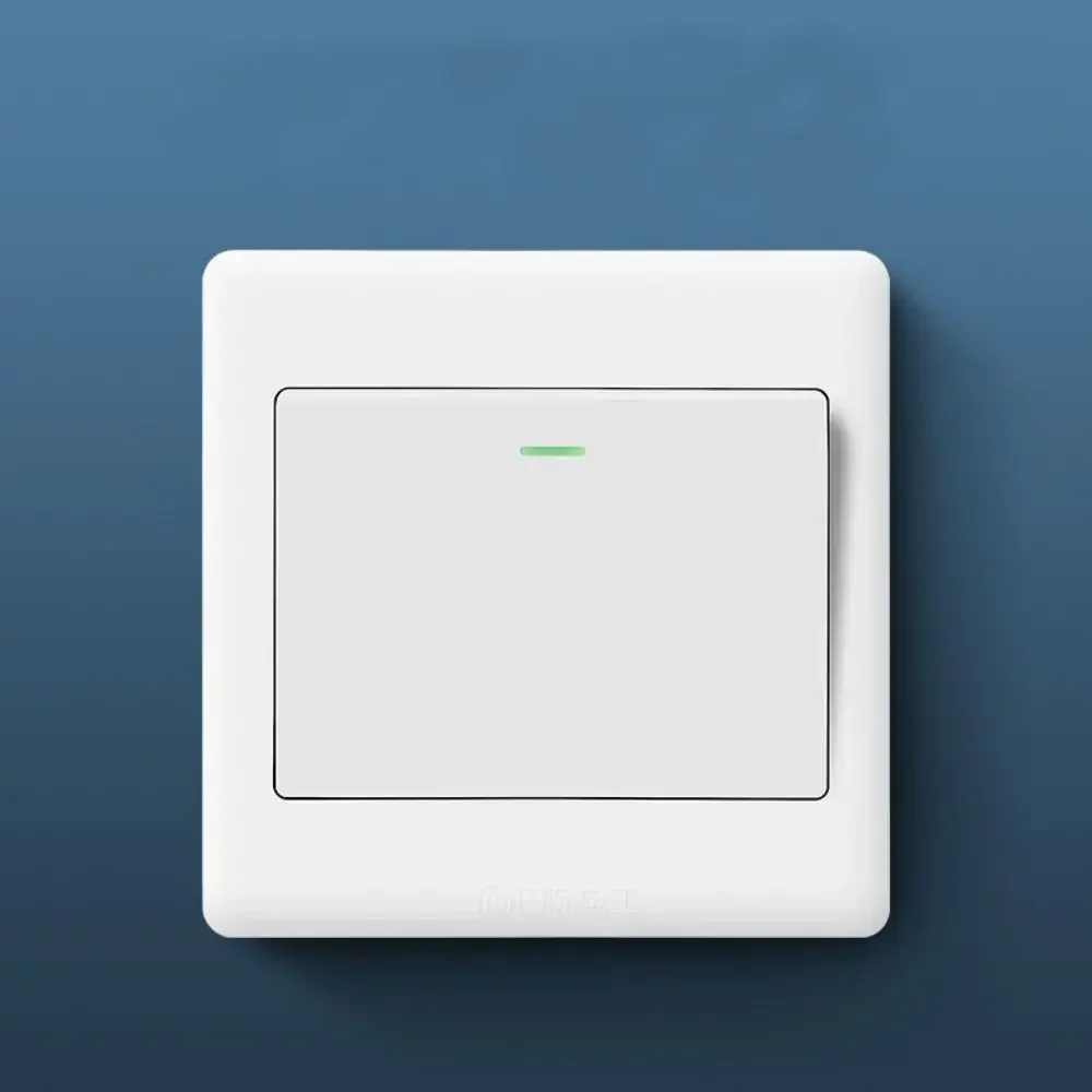 1Way Button Wall Switches Home Accessories with Fluorescent Indicator Light 1/2/3/4 Gang Durable On / Off Push Buttons