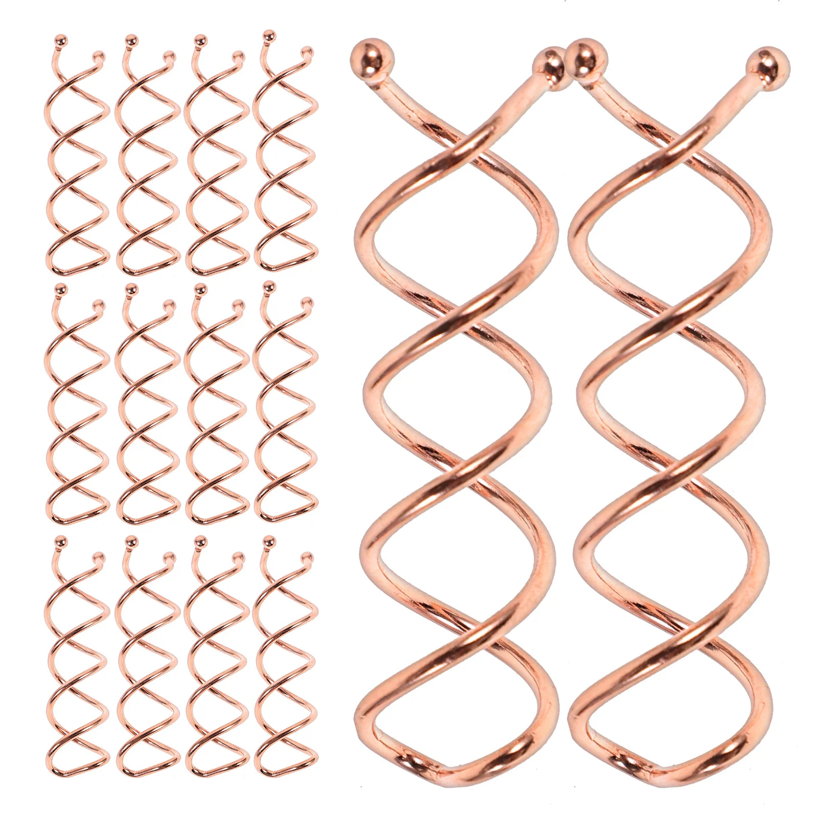 20 قطعة من مشابك الشعر الحلزونية، دبابيس لولبية مرنة، صانع كعكة سهل للشعر الطويل، إكسسوارات تصفيفة الشعر للنساء باللون الذهبي الوردي #6