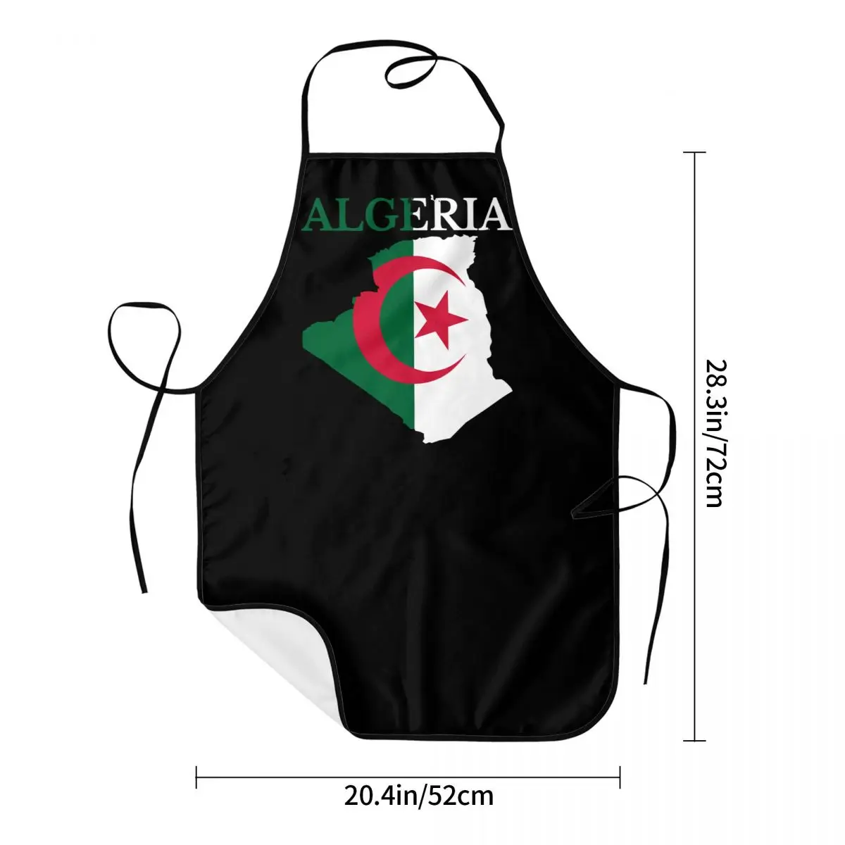 Algeria Flag Map Apron for Women Men Waterproof Kitchen Bib Algerian Heart Painting Pinafore