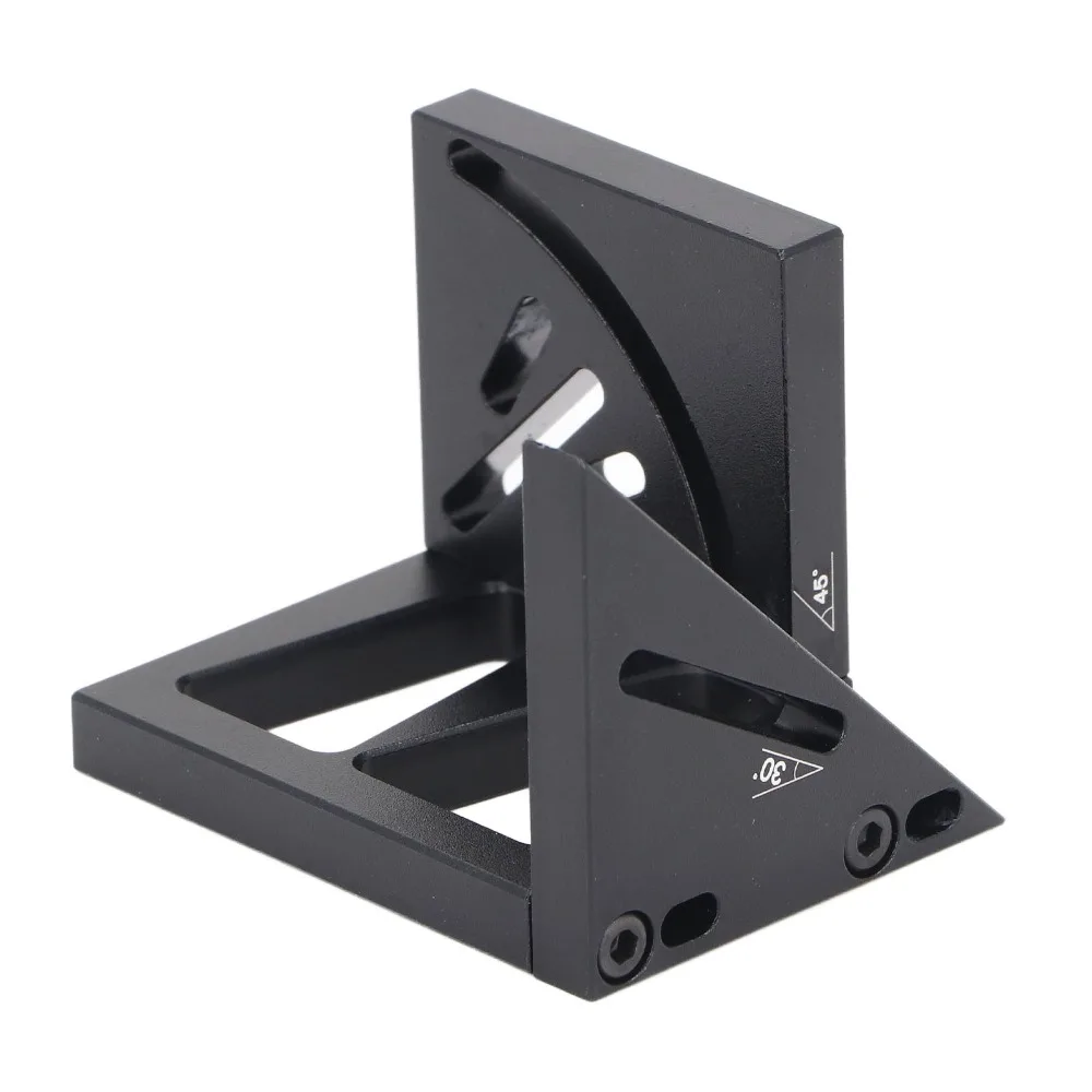 2pcs Aluminum Alloy 3D Woodworking Square Multi Angle Black Carpenter Square Protractor Multi Angle Measuring Ruler Carpenter