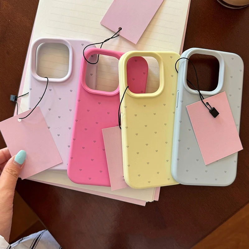 Romantic Simple Love Heart Case Compatible for IPhone 15 16 