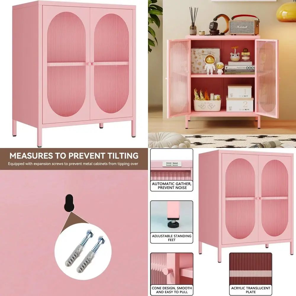 

double-door metal storage locker cabinet with adjustable shelves for home and office use