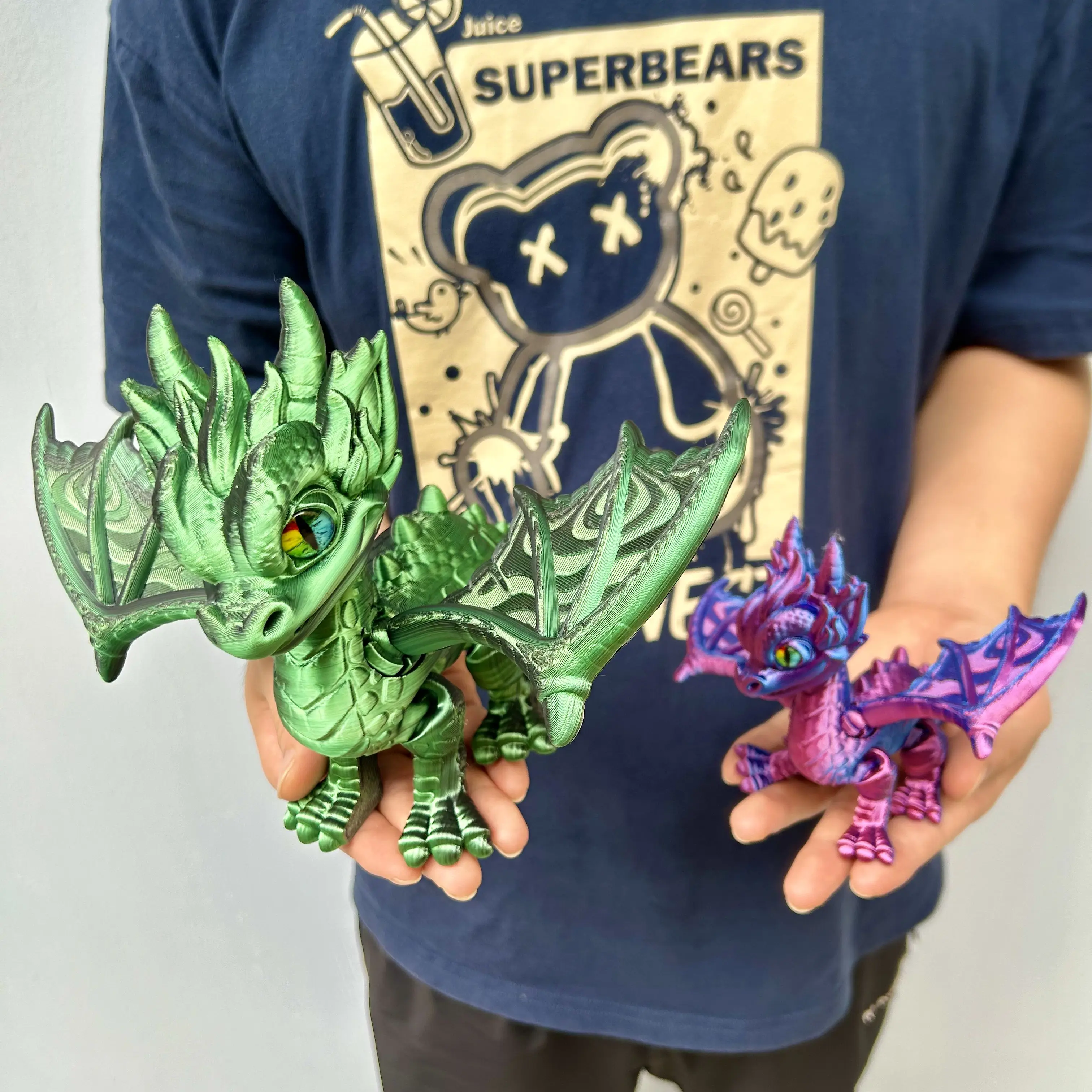 تمثال تشارجر مطبوع ثلاثي الأبعاد، تمثال تماثيل ملونة، حيوان مرن مطبوع ثلاثي الأبعاد، هدايا، 27.5 سم/10.83 بوصة، 17 سم/6.69 بوصة