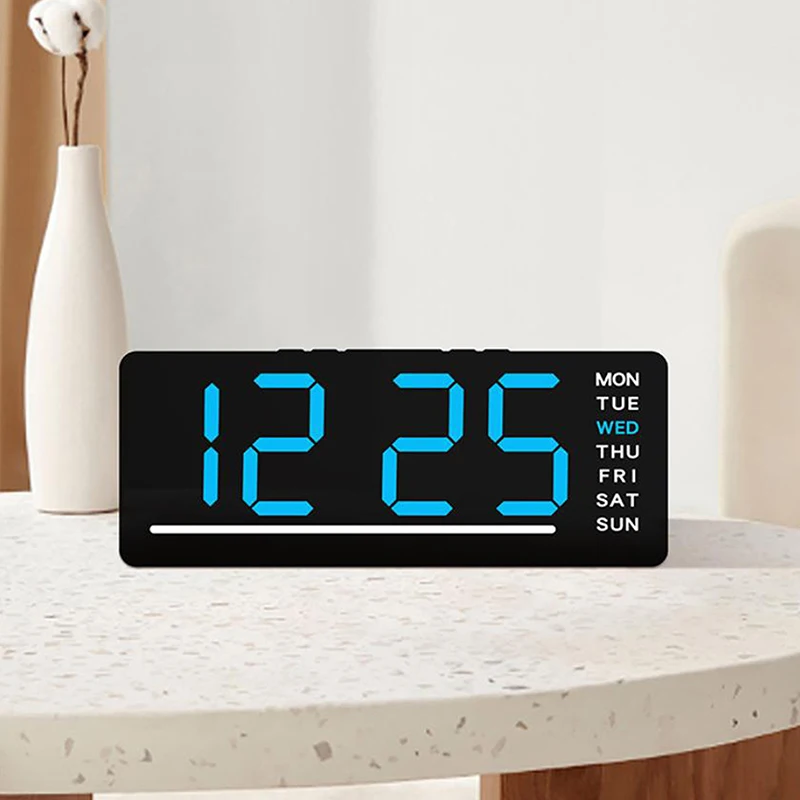 New Smart Mute LED Electronic Wall Clock Modern Desk Clock Night Alarm Minimalist Clock Home Decor For Room