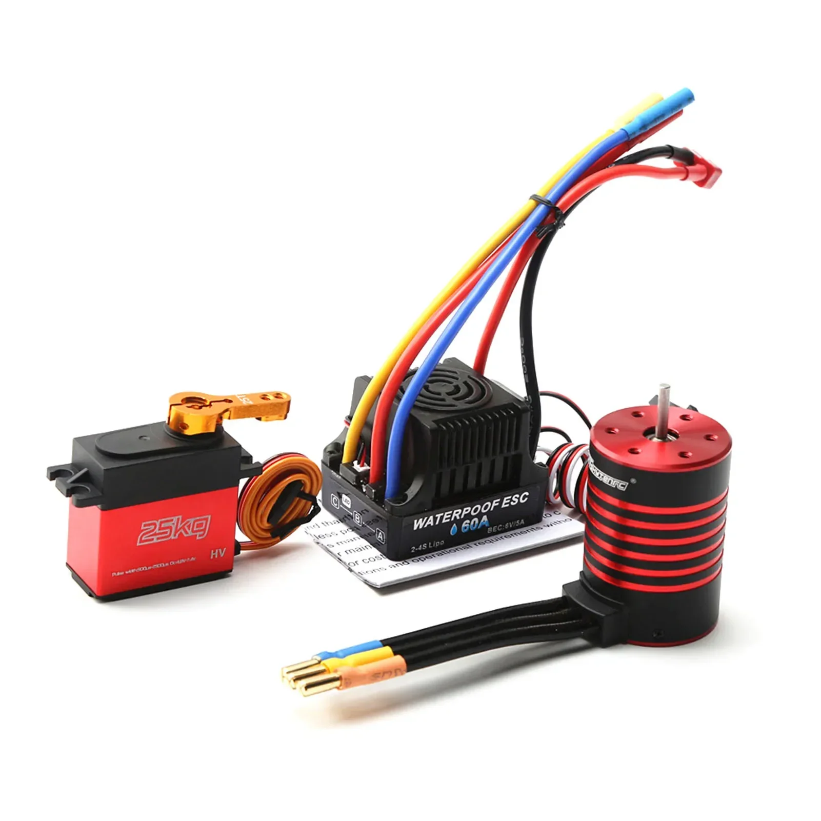 

%a for GTSKYTENRC 3650 Brushless Motor 2300KV-5200KV Waterproof Motor 60A ESC T Plug 25KG Servo for 1/10 RC Car Truck Parts