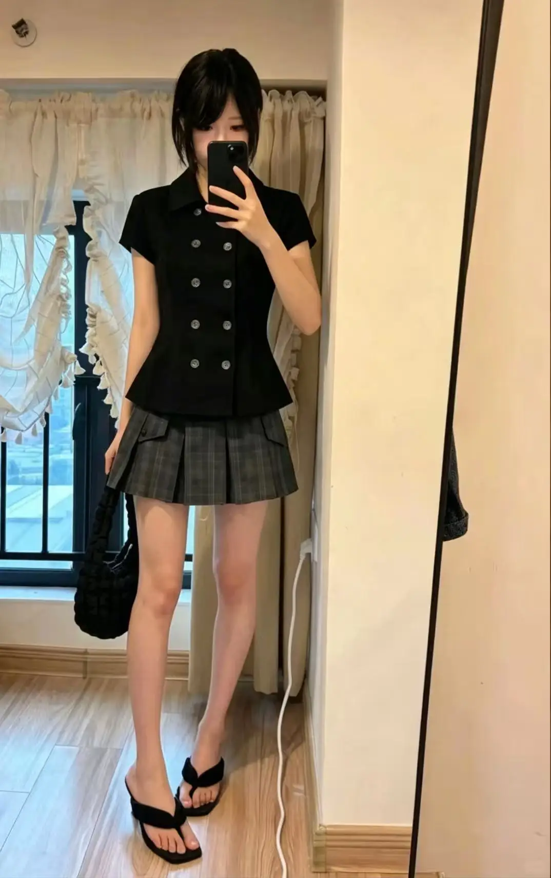 American retro hot girl black college style suit suitable for 2026 new fashion streetwear Y2K Harajuku hip-hop style slim suit