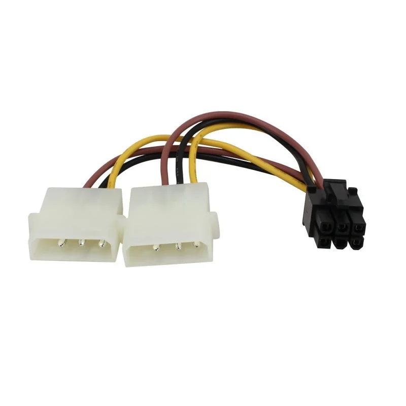 6Pin Zu Dual 4Pin Video Karte Netzkabel Y Form 8 Pin PCI Express Zu Dual 4 Pin Molex Grafiken karte Power Kabel 15cm