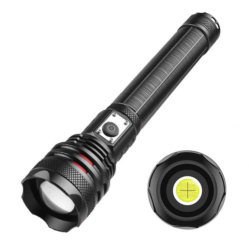 

XHP70/P90 High Power Led Flashlight 5Modes Torch 500M Long Range Light with Power Bank Function with Low battery reminder Hiking