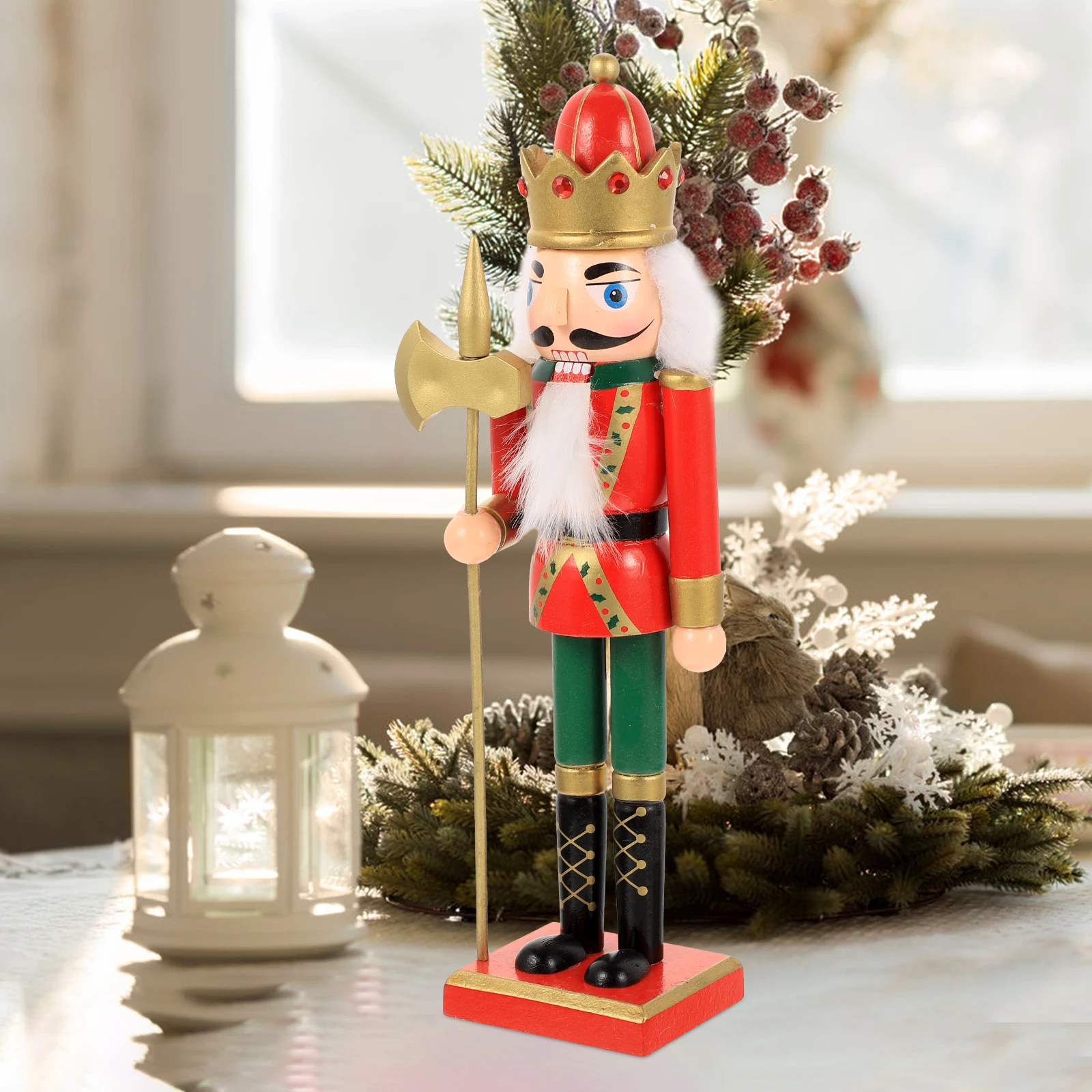 

Christmas Nutcracker Decor Wooden Soldier Craft Statue Lovely Xmas Desktop Traditional Gift Home nament Mini Model