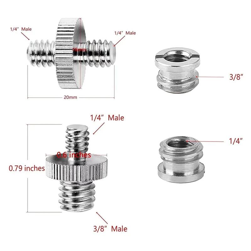 22 Pcs Camera Screw Mount Set 1/4 To 3/8 Camera Tripod Screw Adapter,1/4 To 1/4 Screw,Camera Hot Shoe Mount Adapter