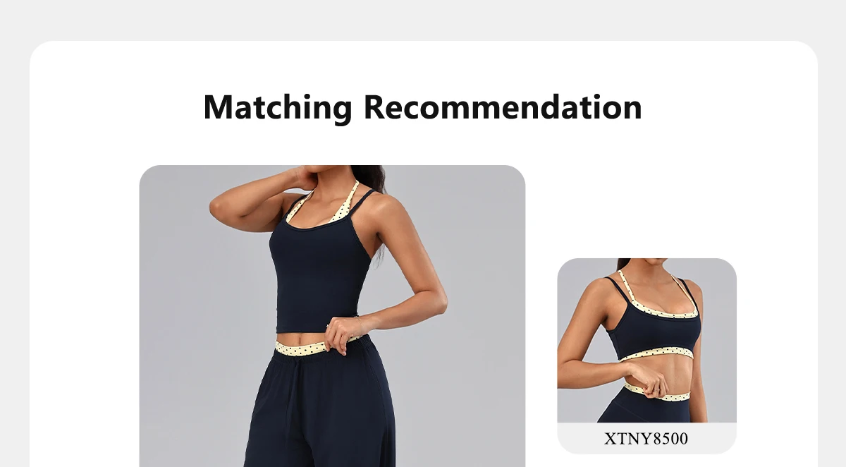 Damen-Yoga-Set, 2-teilig, Polka-Dot-Verzierung, Tanktop, Hose mit Kordelzug und elastischem Bund, weite Beine, für Training, Fitnessstudio, Laufen, Freizeit und Sport. – Detail 3