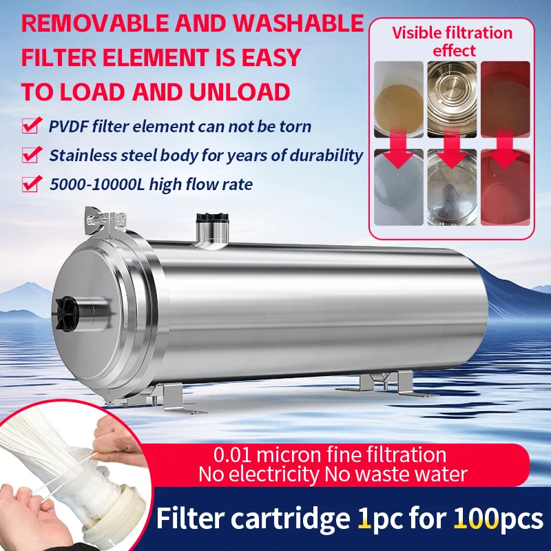 Commercial Ultrafiltration Water Purifier Stainless Steel 8000L Water Filters System 0.01μm Membrane Kitchen Water Purifiers image 5