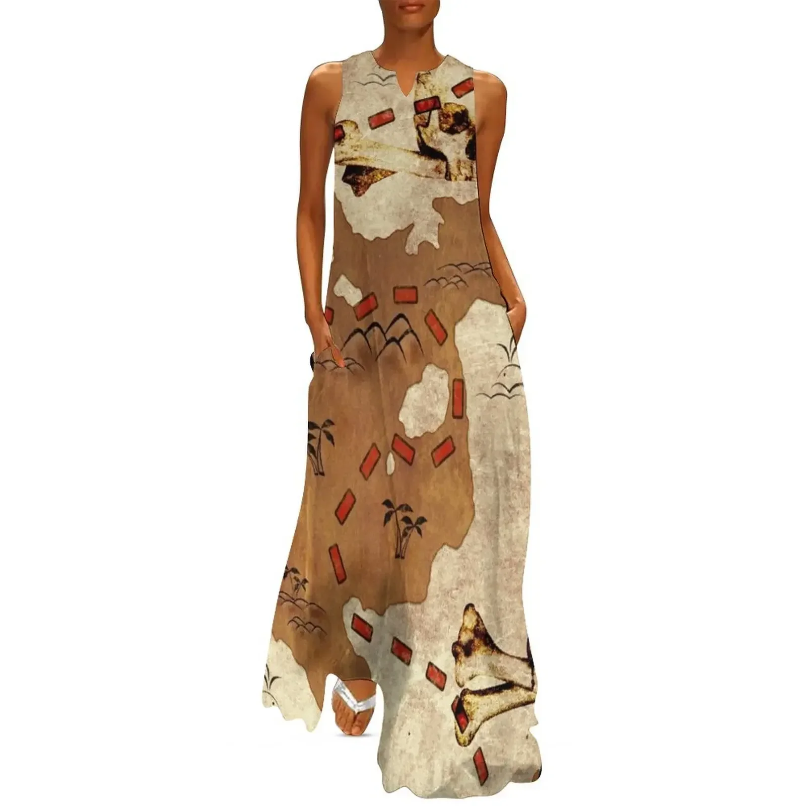 

treasure map Long Dress Long veiled dresses dress for women 2025 party dresses women summer clothes Dress