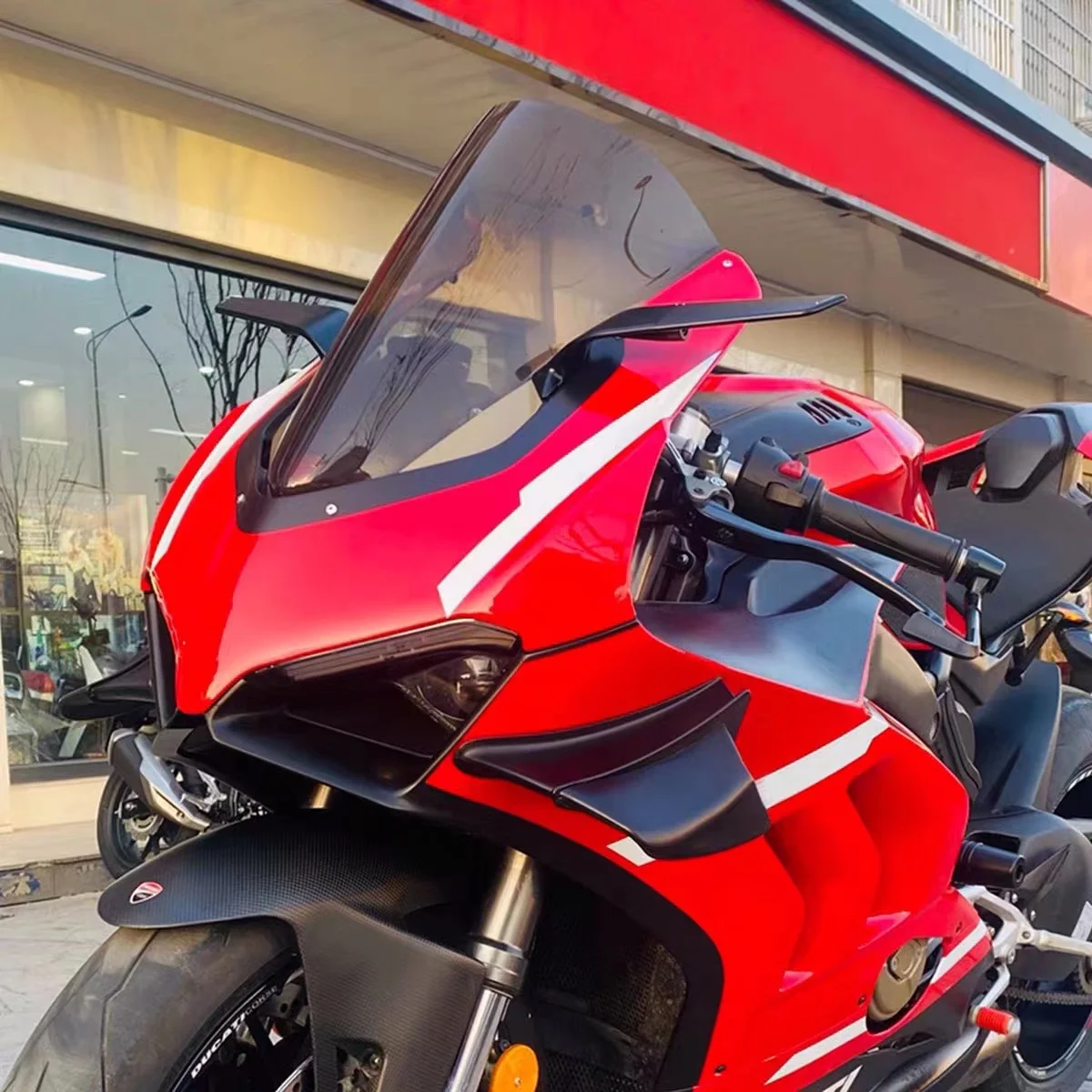 Motorcycle Double Bubble Windshield WindScreen Screen For 2018 2019 2020 2021 22 Ducati Panigale V2 V4 R S V4R V4S Black Iridium image 6