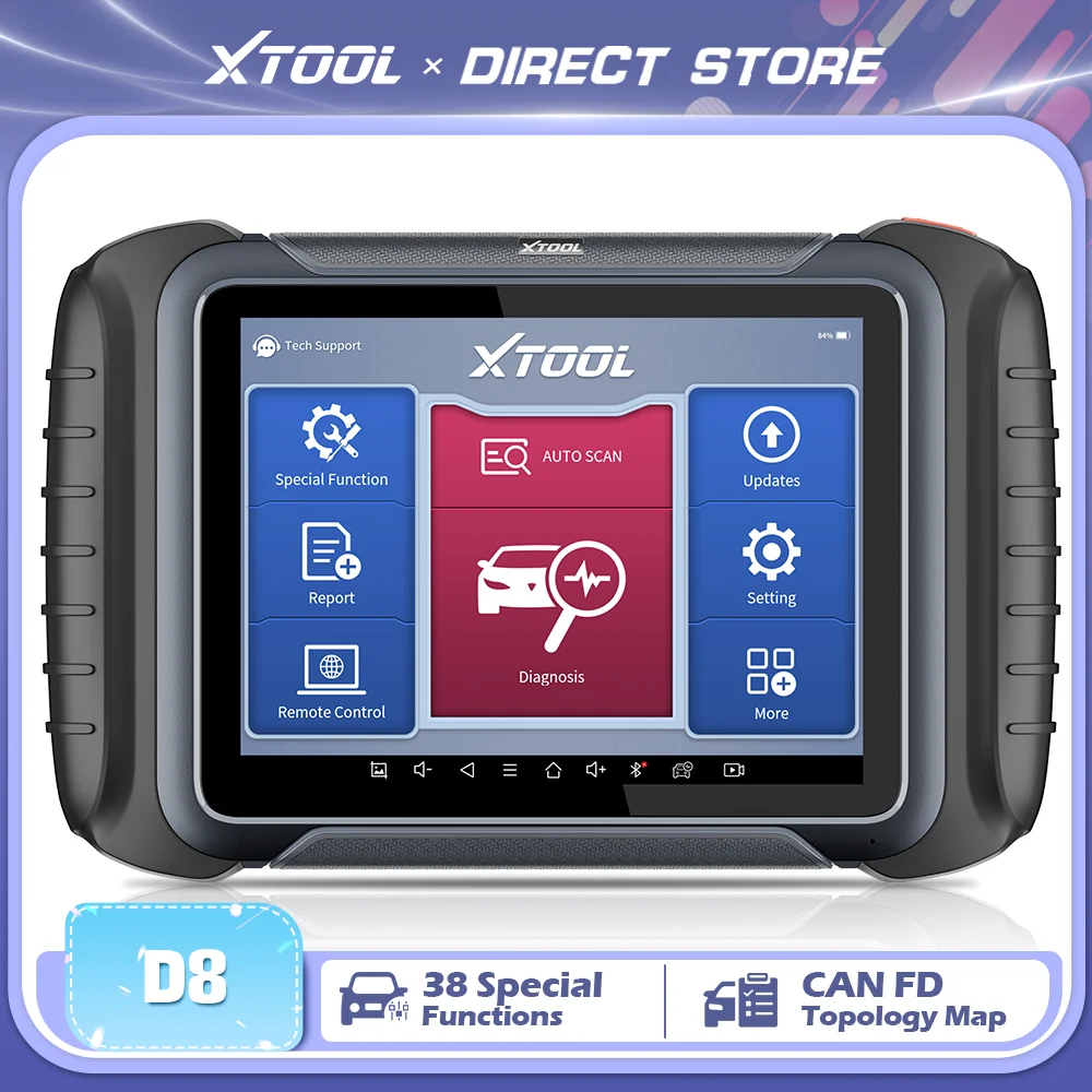 XTOOL D8 D8BT All System Diagnostic Tool Automotive OBD2 Scanner ECU Coding 38+ Reset Bidirectional Scan Tool Topology Map