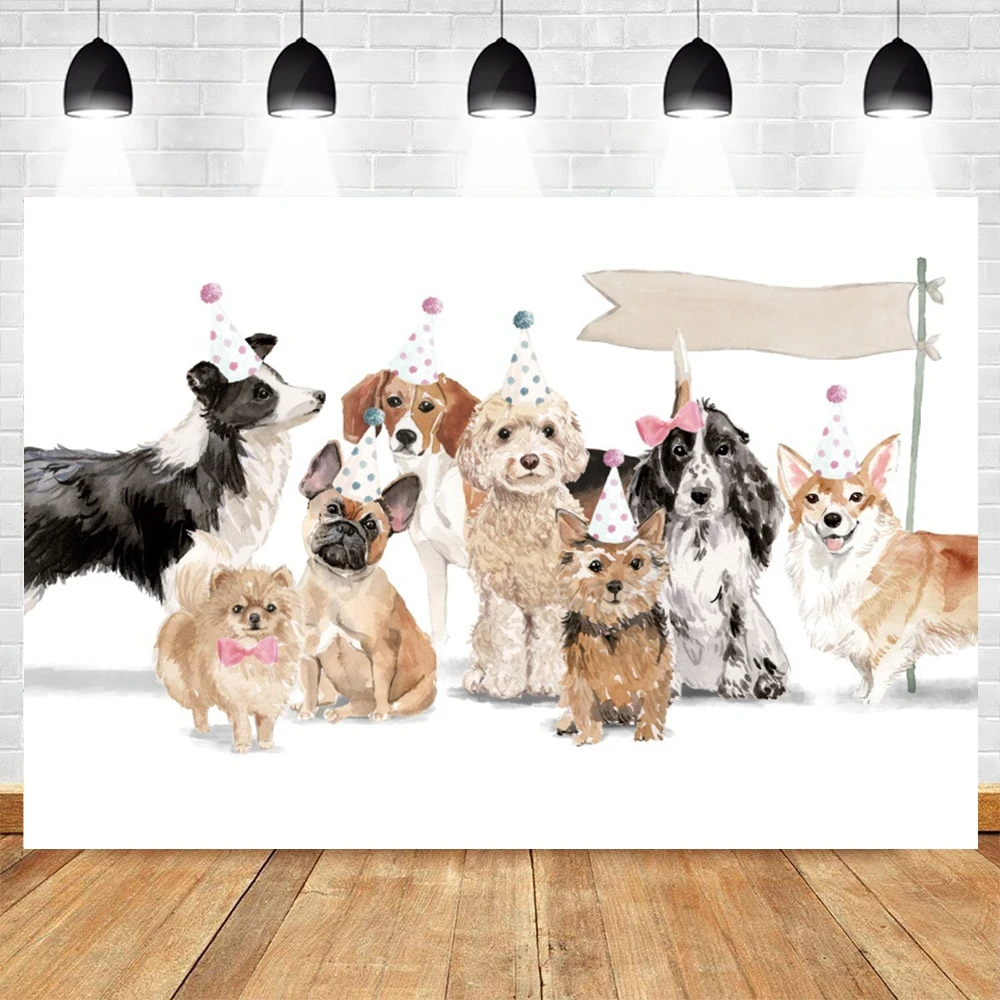 Let 'S PAW-TY Pet Party ฉากหลังสุนัขน่ารักแมววันเกิดถ่ายภาพพื้นหลังถ่ายภาพ Portrait Photocall สำหรับ Photo Studio