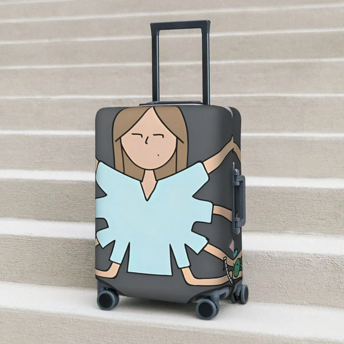 

Enfermera En Apuros Suitcase Cover Holiday Travel Fun Luggage Supplies Protection