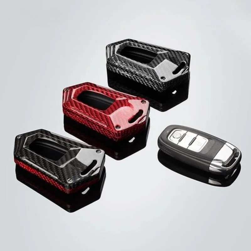 A + ألياف الكربون سيارة مفتاح بعيد فوب غطاء حامل المفاتيح لأودي Q5 A3 A6 A7 #6