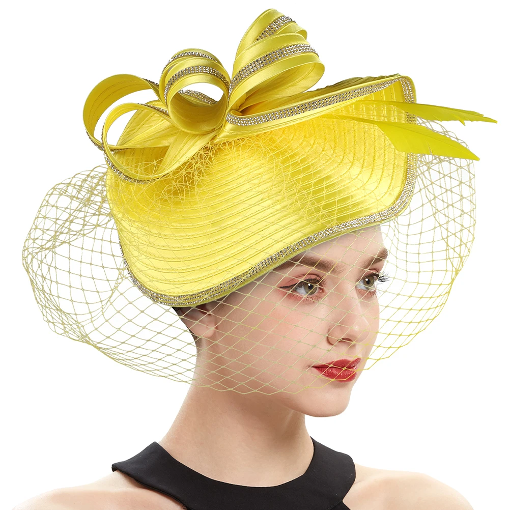 

Elegant Mesh Yarn Hat Women Fashionable Dressy Fascinator Tea Party Bonnet Reusable Headband Hair Accessories