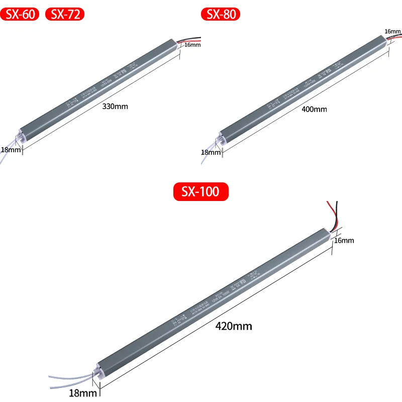 LED Driver 18W 24W 36W 48W 60W 72W 80W 110W 170-260V AC/DC 12V 24V Ultrathin Switching Power Supply Lighting Adapter Light Strip