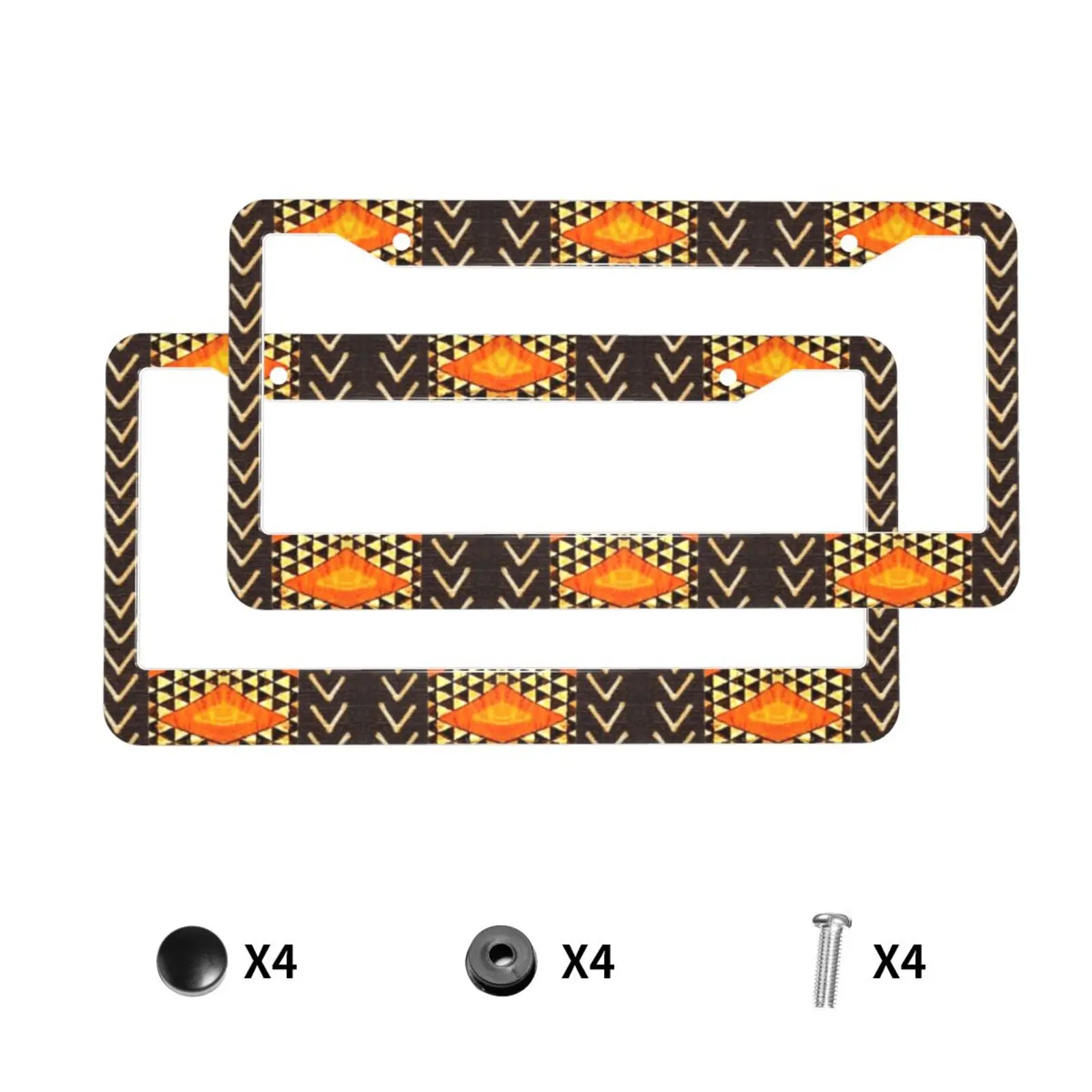 

Афроцентрический африканский узор с принтом, стандартная крышка номерного знака из алюминиевого сплава, автомобильные аксессуары, водонепроницаемая крышка номерного знака