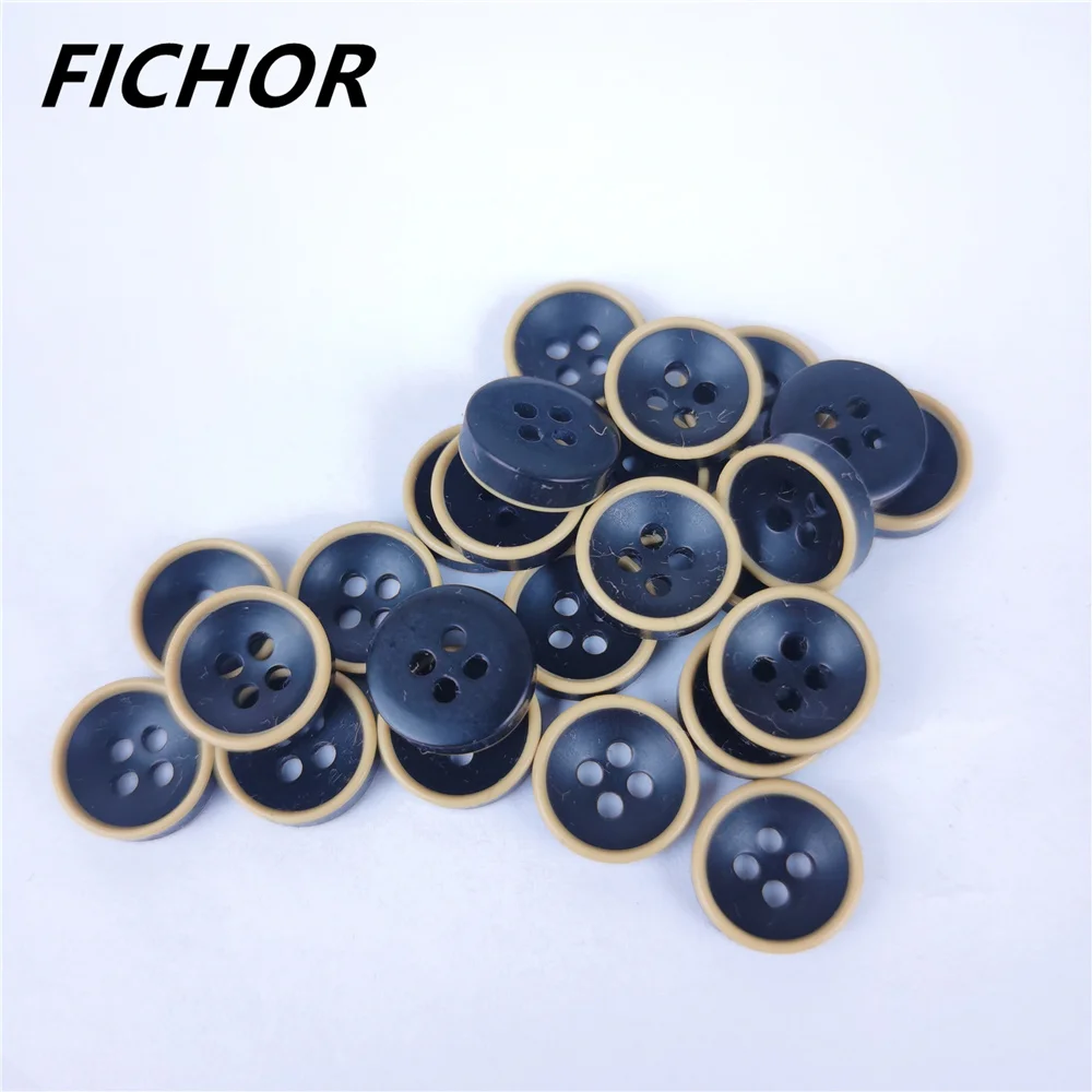 30/50pcs 11mm 4 Holes Brown Circle Black Buttons Handmade Decorative Button for Apparel DIY Sewing Accessories Plastic Buttons