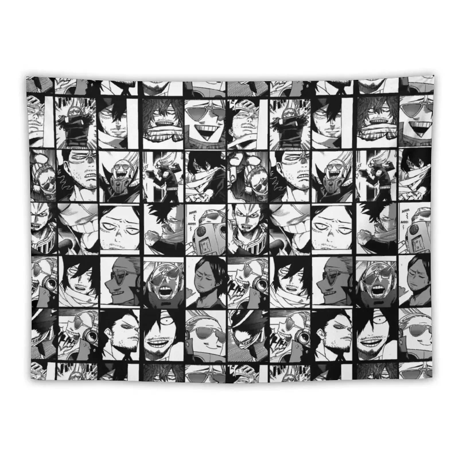 

Aizawa and Present Mic- Mix collage black and white version Tapestry Decor For Room Wall Hanging Decor Tapestry