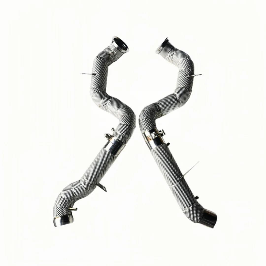 DEX 304 Stainless Steel High Flow Exhaust Downpipe With Heat Shiled for 2020-2025 Mercedes-benz AMG Gle63 4.0T W167