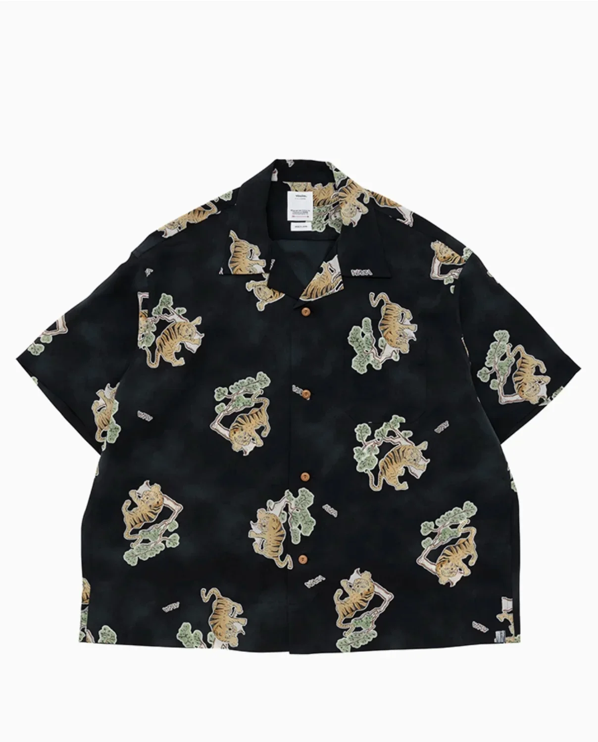 VISVIM 24SS Strand Hawaiiaans Japans Trendy Casual Tijgerprint Shirt met korte mouwen voor heren Zomerstijl