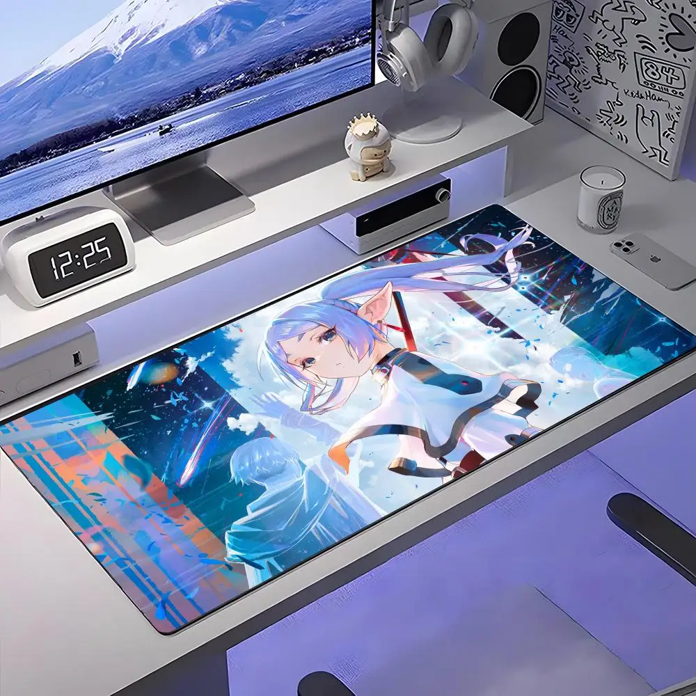 

Frieren Beyond Journey End Speed Mouse Pad Large Anti-Slip Rubber Gaming MousePad Durable Desk Pad Thick Seam Edge Suitable For