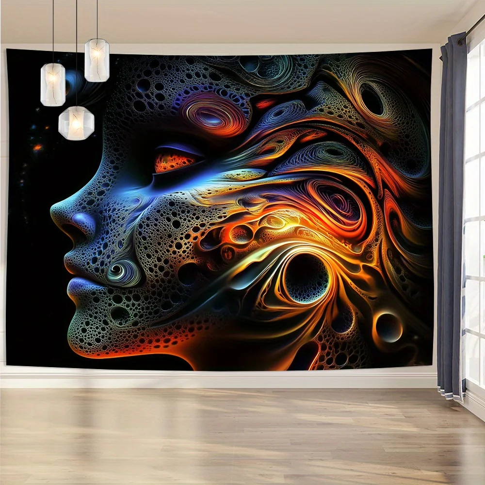 Dreamy human profile face Digital printing polyester wall hanging tapestry decorative Living bedrooms Office background gift